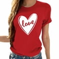 thumbnail image 2 of Ounisa Womens Lover Heart Graphic V Neck Shirt Valentines Funny Couple Matching Casual Short Sleeve Tee Tops, 2 of 7