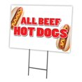 thumbnail image 1 of SignMission C-1824-DS-All Beef Hot Dogs 18 x 24 in. All Beef Hot Dogs Yard Sign & Stake, 1 of 1