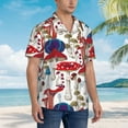 thumbnail image 5 of Xecao Colorful Mushrooms (2) print Hawaiian shirt - a stylish short-sleeve button-down for men, perfect for casual beach and tropical outings., 5 of 9