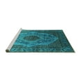 thumbnail image 2 of Ahgly Company Machine Washable Indoor Rectangle Oriental Turquoise Blue Industrial Area Rugs, 2' x 3', 2 of 4
