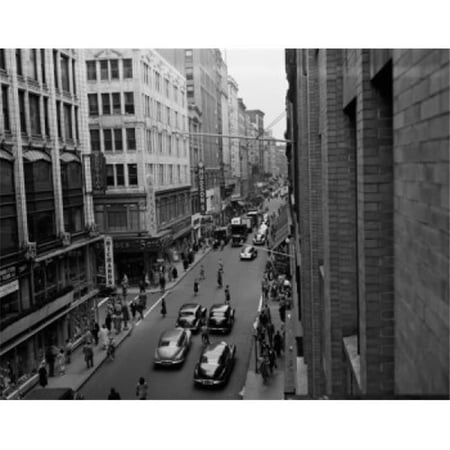 USA Massachusetts Boston Street Scene High Angle View Poster Print - 18 x 24 in.