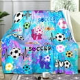 thumbnail image 2 of Soccer Girls Blanket Soft Flannel Soccer Blanket Outdoor,Soccer Blankets and Throws Soccer Stuff,Best Soccer Gifts for Boys Girl Adults Soccer Lovers 50"x60", 2 of 6