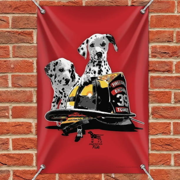 Dalmatian Dogs Firefighter Fire Helmet Home Business Office Sign