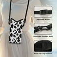 thumbnail image 5 of ZIATUBLES Neoprene Cellphone Crossbody Bag Portable Phone Sleeve Case with Adjustable Strap Water Resistant Phone Purse, 4 X 8 Inch, Black White Cow Print, 5 of 7