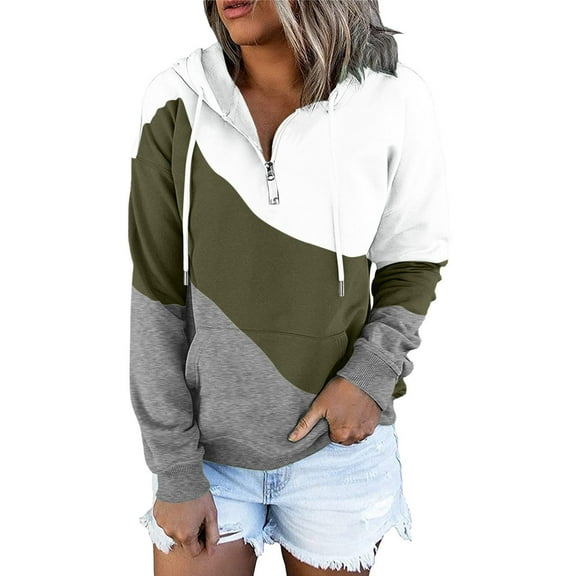 Ketyyh-chn99 Womens Zip Up Hoodie Loose Soft Long Sleeve Pullover Tops Shirts 2024 Army Green,M