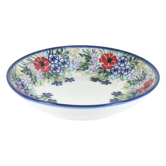 Blue Rose Polish Pottery Summer Garden Large Salad Bowl