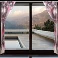 thumbnail image 4 of BZSMCE Window Curtain Panels Set Of 2 In Midnight Blooms Printed, 4 of 4