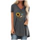 thumbnail image 2 of Pntutb Mujer Casual Tallas grandes Impresión Cuello en V Manga corta Camiseta larga Blusa top Pntutb Pntutb-5857, 2 of 5