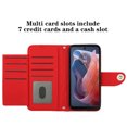 thumbnail image 3 of for Motorola Moto G Play 4G 2024 Wallet Case, Elegant Card Holder Cash Slot PU Leather Kickstand Wrist Strap Shockproof Protective Flip Women Girls Case for Motorola Moto G Play 4G 2024, Red, 3 of 7