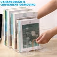 thumbnail image 4 of SAYEEC Clear Acrylic 4-Section Desk File Sorter, Plastic Desk Organizer, File Sorter & Handbag Organizer for Office & Home, 2 Pack, 4 of 8