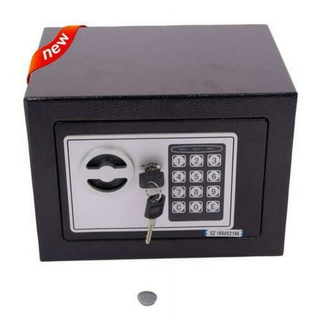 Black Electronic Digital Safe Box with Keypad Lock And Key For Home Office Cash Jewelry Gun