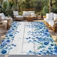 thumbnail image 2 of Spring Blue Floral Outdoor Rug for Patio/Deck/Porch, Non-Slip Large Area Rug 3 x 5 Ft, Farmhouse Weeping Floral Leaves Wood Indoor Outdoor Rugs Washable Area Rugs, Camping Rug Carpet Runner, 2 of 8