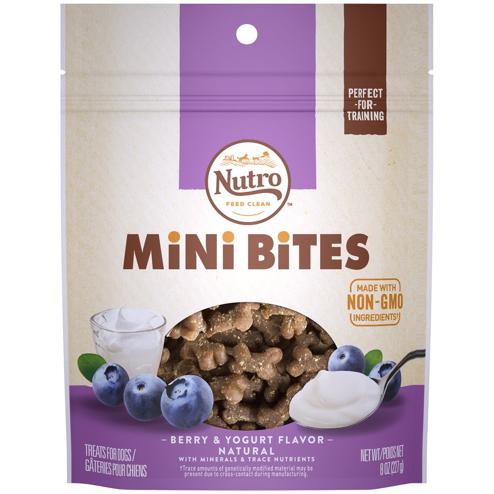 NUTRO Mini Bites Dog Treats Berry & Yogurt Flavor, 8 oz. Bag