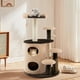 thumbnail image 2 of Costway Torre de 6 niveles para gatos con rascadores, lugar de auto limpieza para gatos, casita de 2 niveles con hoyo para gatos y bambú, soporte de trepada 102 cm para descansar y divertirse, 2 of 4