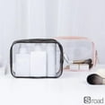 thumbnail image 2 of Transparent Makeup Bag - PVC Clear Cosmetic Case With Zipper, Travel Toiletry Organizer For Men & Women, Portable Wash Bag,black-3PCS, 2 of 5