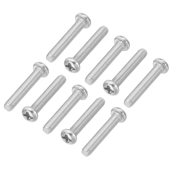 Uxcell Phillips Pan Head Screws, 40 Pack M3-0.5 x 30mm 304 Stainless Steel 18-8 Full Thread Pan Head Machine