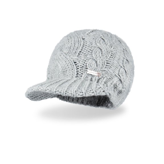 Jessica Simpson Women's Cable Knit Newsboy Beanie Hat with Brim