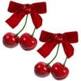 thumbnail image 1 of OULII 1 Paire de Barrettes Douces et Adorables en Rouge pour Femmes en Saison des Fêtes, 1 of 8