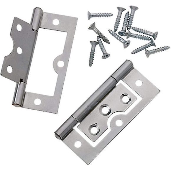(2 Pcs) Bright Zinc Plated Flush Hinge, 75 Mm (3 Inch) - Pack Of 2 Pieces-YNP