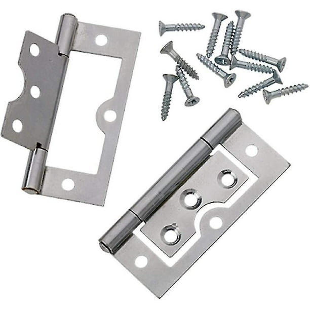 (2 Pcs) Bright Zinc Plated Flush Hinge, 75 Mm (3 Inch) - Pack Of 2 Pieces-YNP