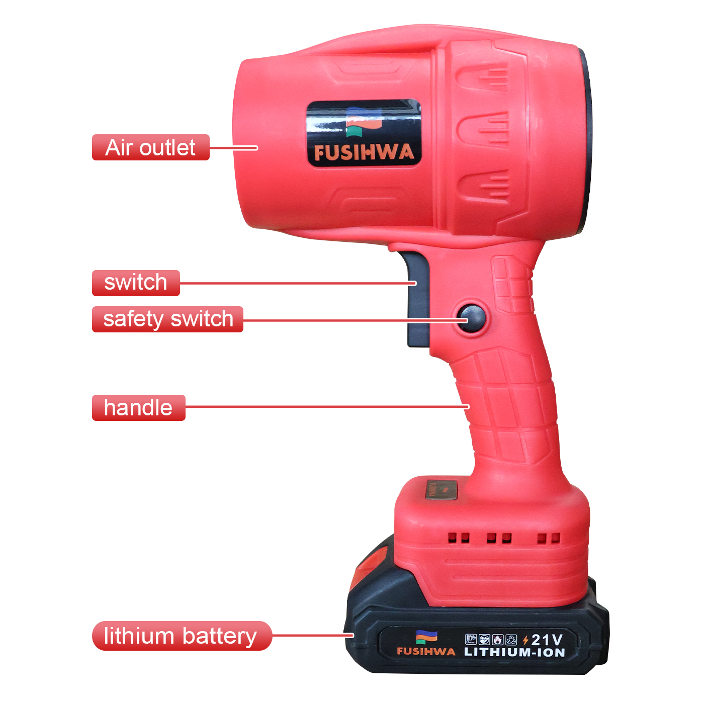 Handheld Mini Cordless Leaf Blower, 21V Battery Cordless Small Leaf Blower for Lawn Care, Patio, Car Dryer, Blowing Leaves and Dust,Battery Powered 400 CFM 100 MPH,Tiny Red Leaf Blowers