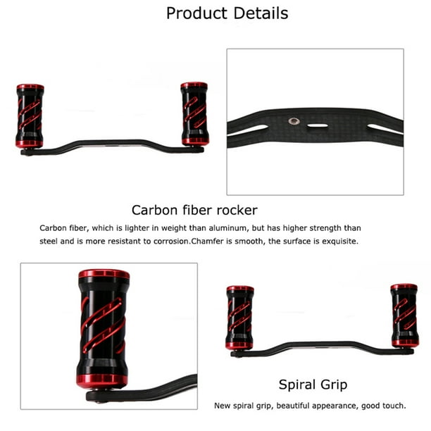 DEUKIO Fishing Reel Modified Accessories Carbon Fiber 85mm/95mm Crank  Rocker Aluminium Spiral Grip Knob Reel Handle 