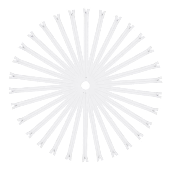 30Pcs 14 Inch #3 Nylon Coil Zippers for Sewing, Supplies Zippers Bulk for Tailor Sewing Crafts, White