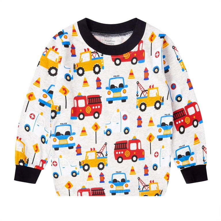 Little Boys Pajamas Cartoon Car 100 Cotton Long Sleeve Toddler Pjs Toddler Clothes Kids Sleepwear Car 6574 5T