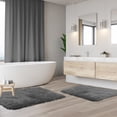 thumbnail image 2 of Porch & Den  Lorena Shaggy/ Non-slip Rubber Backed Bath Rug Set Gray 2 Piece Set 2-Piece, 2 of 5
