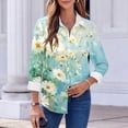thumbnail image 6 of Women's Long Sleeve Collared Button Down Casual Printed Shirt Blouse for Everyday Fashion, 6 of 6