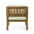 thumbnail image 6 of GDF Studio Camak Rossville Outdoor Acacia Wood Club Chairs with Cushions (Set of 2), Teak and Beige, 6 of 7