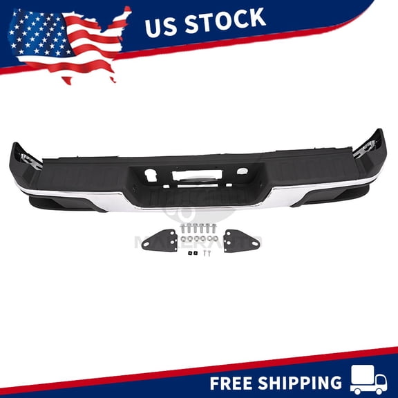 Chrome Rear Bumper Fits For Chevy Colorado GMC Canyon 2015-2021 W/O Sensor Hole
