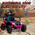 thumbnail image 3 of Qaba 12V Kids Ride On Car Truck with Dual Motors, Rear Suspension, Battery Powered Electric UTV Vehicle with Remote Control for 3-5 Years, Pink, 3 of 9