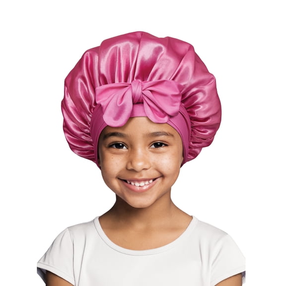 Red by Kiss Kids Satin Adjustable Tie Bonnet, Pink
