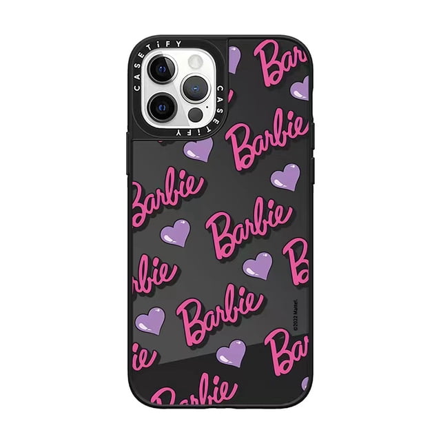 Barbie LOGO Casetify Funda Para Teléfono Para iPhone 14 13 12 11 Pro Max Plus , Cubierta Protectora Dura Recubierta De Espejo