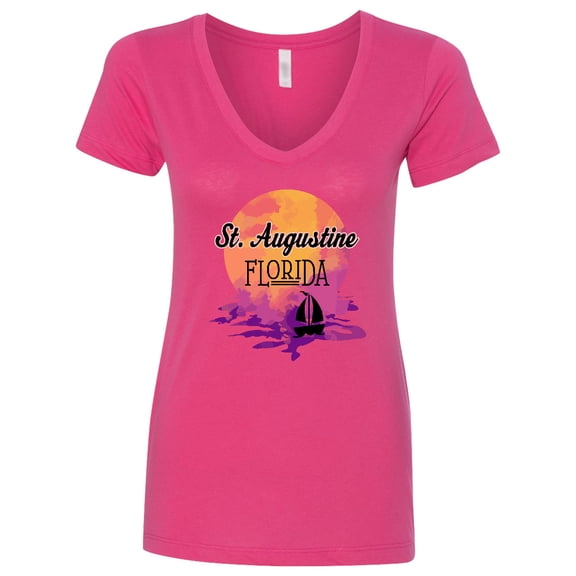 Inktastic St. Augustine Florida Vacation Women's V-Neck T-Shirt
