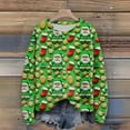 thumbnail image 3 of Women's Christmas Print Cardigan Long Sleeve Round Neck Knit Sweater for Fall and Winter, Cozy and Festive Holiday Top, Ideal as Christmas Sweaters for Women and Christmas Gifts,Green,Size L, 3 of 7