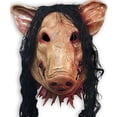 thumbnail image 1 of Máscara de Miedo de Halloween ZHAOCHENG Máscara Horrible de Cerdo Disfraz de Mascarada de Látex Rosa, 1 of 5