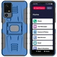 thumbnail image 2 of Case for Jitterbug Smart4 / TCL 40XL, Nakedcellphone Rugged Ring Grip Cover with Stand [Built-In Mounting Plate] for Lively Smart 4 Phone (2023, T608G) - Blue, 2 of 8