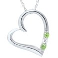 thumbnail image 1 of 3-Stone Heart Peridot Pendant 14K White Gold, 1 of 1