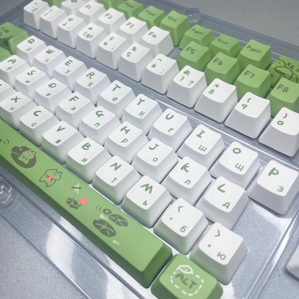 Russian Keycaps XDA/OEM Profile PBT Keycaps Set for MX Switches, 61/64/68/75/87/98/104/108 Mechanical Keyboards