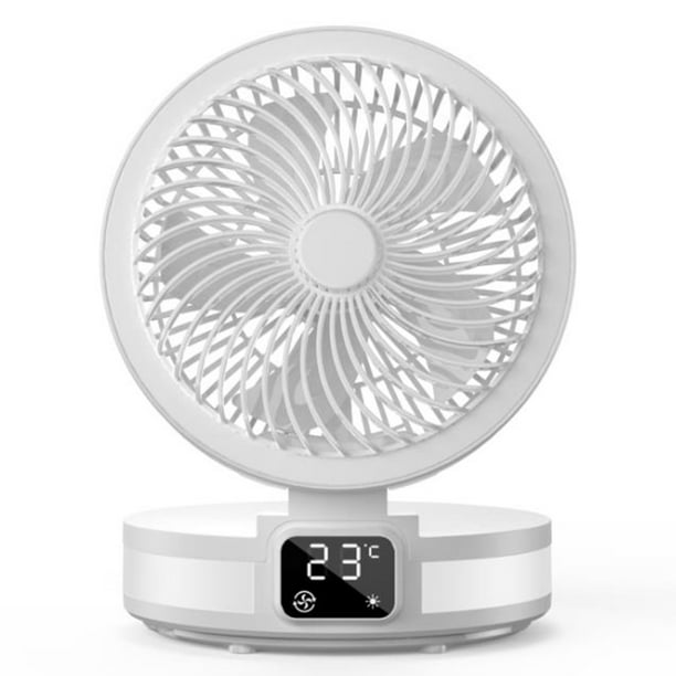 Mini Desktop Fan USB RealTime Temperature Portable Folding Charging