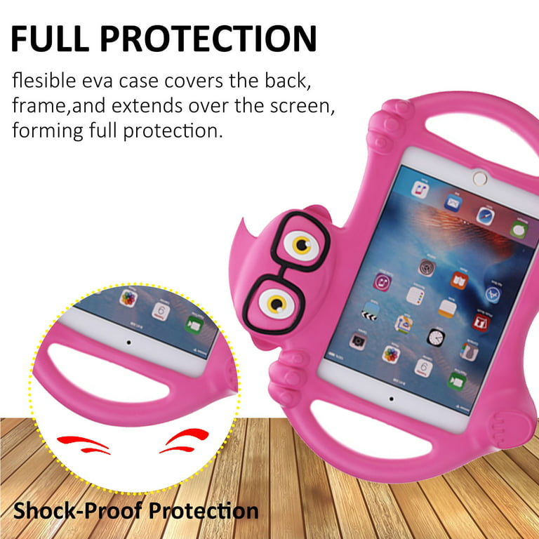 Allytech iPad Mini 4 Case for Kids, iPad Mini 1 2 3 Case Cover for Kids,  Cute Design EVA Silicone Handle Stand Lightweight Shockproof Toddler  Children Proof Case for Apple iPad Mini 1 2 3 4, Rose 