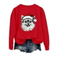 thumbnail image 5 of Tiweut Women's Sweatshirts Christmas Cozy Dogs Graphic Crewneck Pullover Long Sleeve Soft Fleece Loose Fit Holiday Pullover Blouses,B-Red,2XL, 5 of 5