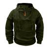 Taqqpue Men Hoodies Casual Solid Color Drawstring Half Zip Pullover Tops Fall Winter Loose Fit Sport Plus Size Hooded Sweatshirt Outwear with Pockets for Men