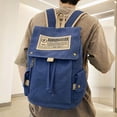 thumbnail image 4 of 1pc Simple Solid Color Flap Backpack, Canvas College School Student Backpack, Unisex Travel Backpack For Men & Women Laptop Bag, 4 of 5