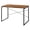 Black+Brown, variant on Oak and Black Writing Desk with Metal Sled Base, 47.5L x 22.5W x 28.5H inches, Industrial Home Office Desk for Small Spaces