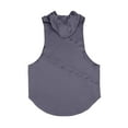 thumbnail image 6 of Fgnfyis Men's Athletic Hooded Tank Top for Gym and Sports Training Loose Fit Sleeveless Vest Ideal for Basketball and Outdoor Activities Tank Tops Men Dark Gray L, 6 of 6