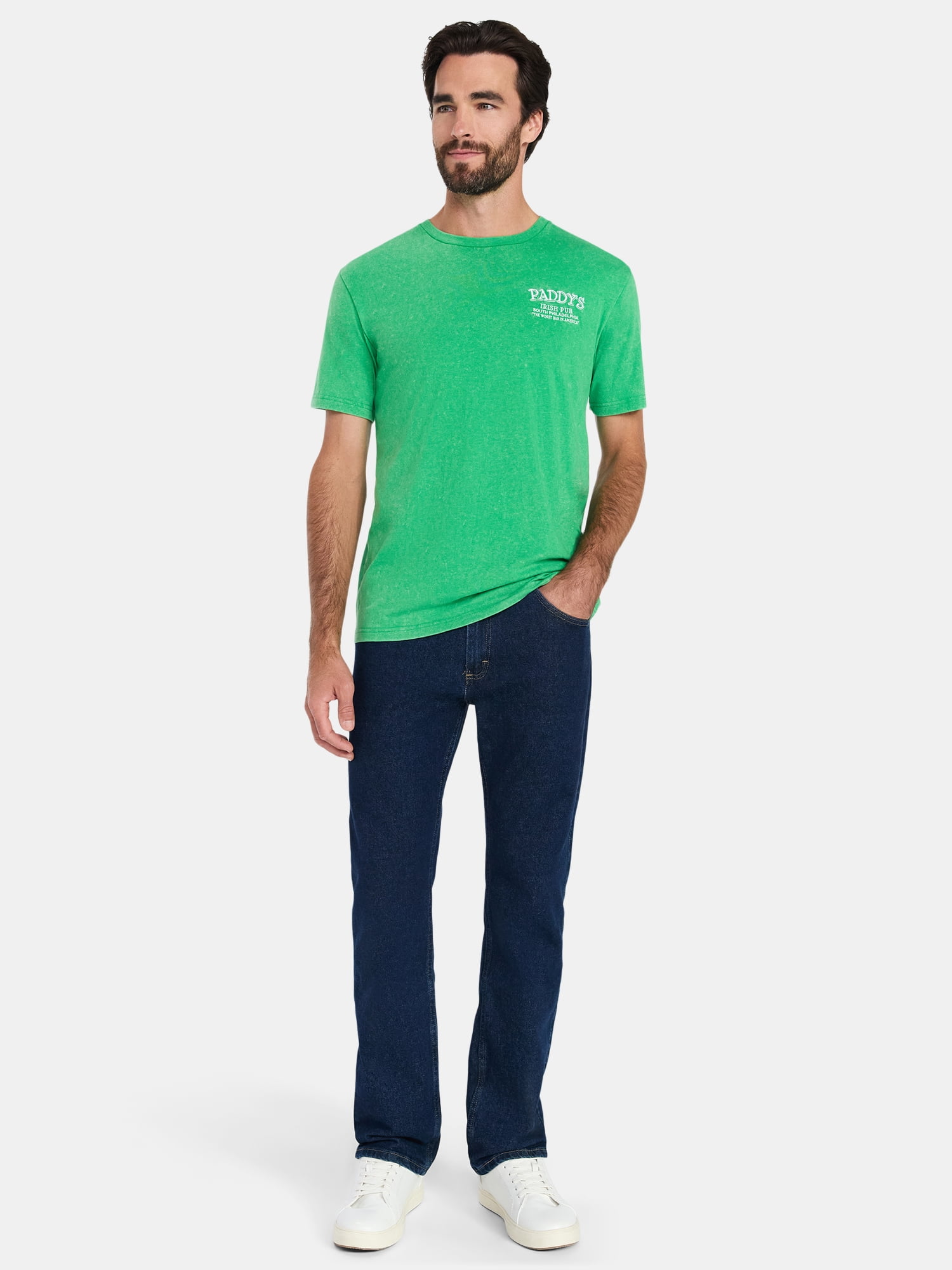 It's Always Sunny In Philadelphia Paddy's Irish Pub Men's and Big Men's St. Patrick's Day Front Back Graphic Tee, Sizes XS-5XL