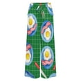 thumbnail image 5 of Breakfast Pattern Eggs Bacon Mugs Women's Casual Wide Leg Pants Comfort Pockets Elastic Waist Loose Fit Pants, 5 of 7